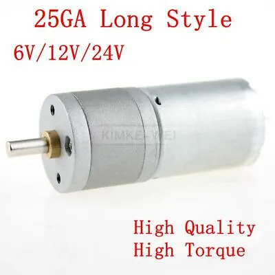 25mm 6V/12V/24V DC 8-800 RPM High Torque Gear Box Motor Reducer Reversible 25GA • $9.90