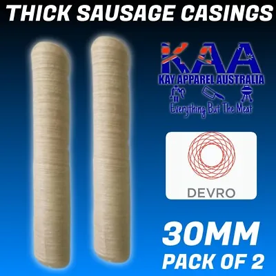 $12 • Buy DEVRO Pack Of 2 Thick Collagen Sausage Casings 30mm Butcher/Home Butchers/Hunter