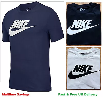 Nike Mens Futura T-Shirt Crew Neck Casual Sportswear Gym Outdoor 100% Cotton • £13.99