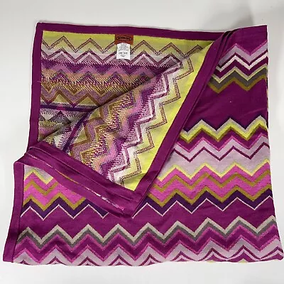 Missoni Target Pink Green Purple Zigzag Baby Blanket Chevron Knit Or Shawl • $24.91
