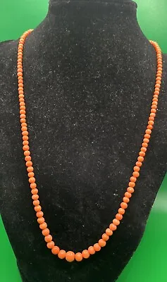Vintage Salmon Coral Bead Necklace 21” • $127.49