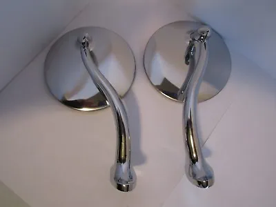 4  Swan Neck Side View Mirrors Stainless Chrome Chevy Ford Hot Rod #6615 • $49.99