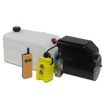 Flowfit 12V DC Single Acting Hydraulic Power Pack 8L Tank & Wireless Remote Pen • £529.99