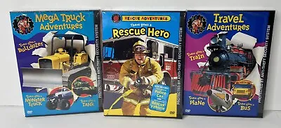 Real Wheels Rescue Travel Adventures DVDs Trains Police Car Monster Truck Bus • $45