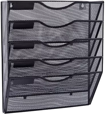 5 Pocket Mesh Hanging Wall File Organizer Wall Mounted Mail Paper Document Fold • $33.99