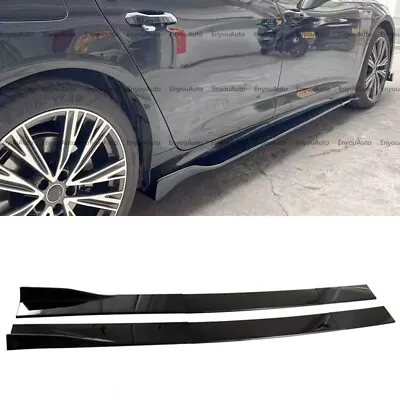 For Volkswagen CC 86  Side Skirt Extension Rocker Panel Splitter Glossy Black • $52.25