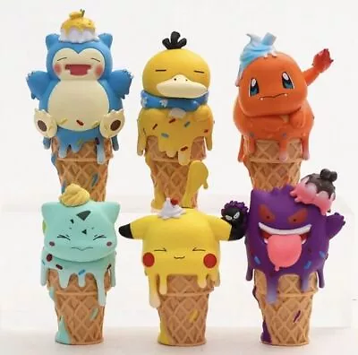 NEW Mini Pokémon Dripping Ice Cream Cone Toy Action Figure Cake Topper 9cm • $24.99