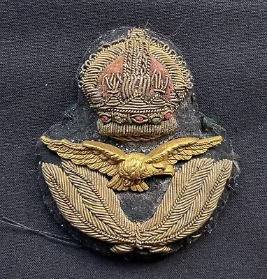 £50 • Buy WW2 RAF Royal Air Force Officers Padded Bullion Wire Original Cap Badge