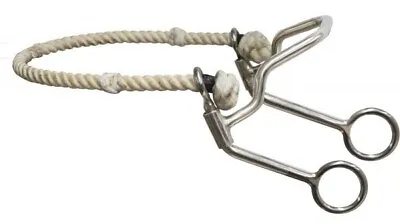 New Stainless Rope Nose Quick Stop Hackamore Barrel Racing Bit W 5  Cheeks 14333 • $39.94