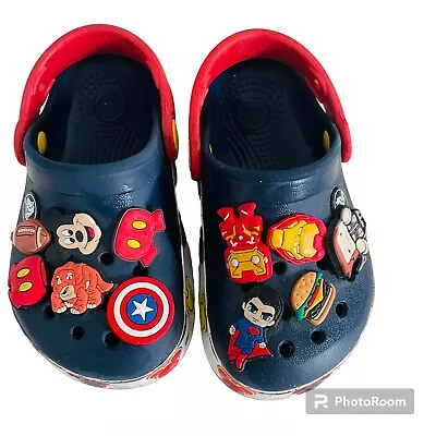 Disney Mickey Mouse Jibbitz Included Boys  Crocs  Size 9C Toddler Shoes EUC • $21