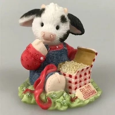 Marys Moo Moos Christmas Xmas Cud Hardly Stand To Wait Figurine Enesco Retired • $16.99