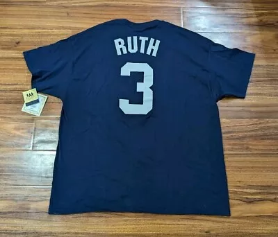 NWT Majestic Yankees Collection Babe Ruth Cooperstown Collection T-Shirt Jersey • $20