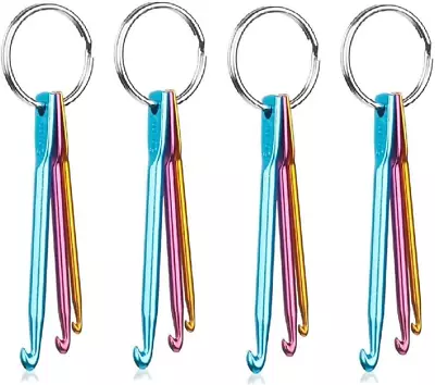 4 Sets Mini Keychain Aluminum Crochet Hooks Knitting Needles 3 Sizes/Set  • $10.30