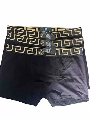 Men’s 3 Pack Greca Pattern Underwear Size Large (30-34 Waist) Black • $39.99