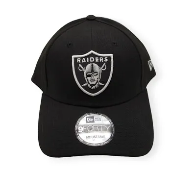New Era Las Vegas Raiders 9Forty The League Black Adjustable Strap Hat Cap • $32.99