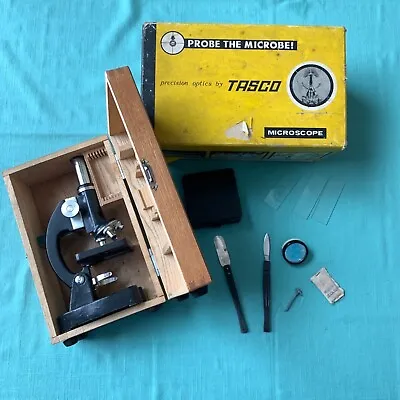 Vintage Tasco Microscope In Original Wood And Cardboard Box • $67.70