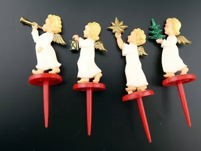 Vintage Christmas Plastic Angel Pick Ornament Lot Western Germany • $40