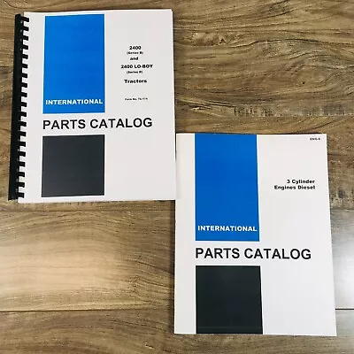 International 2400B 2405B 2410B 2412B LoBoy Diesel Tractor Parts Manual Set D179 • $62.97