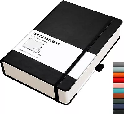 RETTACY Lined Journal Notebook - A5 Note Book Hardcover Thick Notepad 320 Pages • £10.99