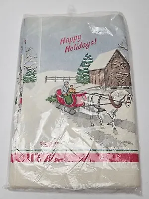 $12.99 • Buy Vintage NEW Christmas Tablecloth  Happy Holidays  Reed By Paper Art NOS