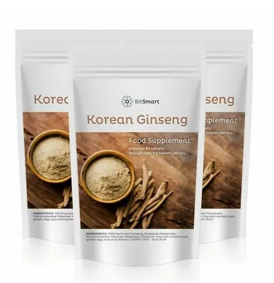 Korean GINSENG MAX 1300mg - 120 Tablets EXTRA POTENCY - Ginsenosides Male Libido • £9.99