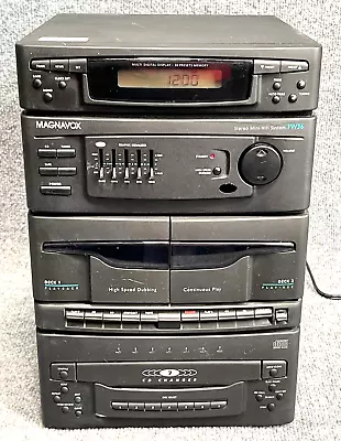 Magnavox Stereo Mini Hi-Fi Dual Cassette Player With Speakers FW36/37 • $182.58