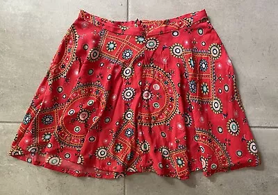 Tigerlily Red Patterned Mini Skirt Size 8 • $8