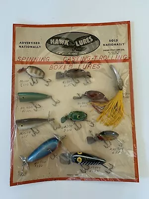 Lot Vintage Hawk Fish Lure Store Display NOS Rare Spinners Fishing Wood Special • $2999.99