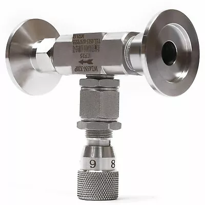 304 Stainless Steel Valve KF25 High Vacuum Metering Valve Bellows Sealed Valve • $73.72