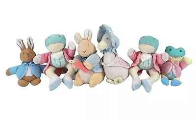 VINTAGE EDEN Beatrix Potter Plush Stuffed Animals 1 Musical 1 Squeak Set Of 6 • $30