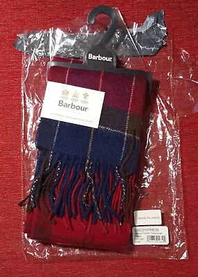 NEW BARBOUR Wool Cashmere Tartan Scarf Classic • £0.99