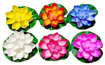 Artificial Lotus Shape Floting LED Candles Diya For Home Decor Set Of 6 US • $22.13