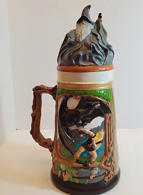Vintage Wizard Viking Fighter Stein 15” Hand Painted Mug Container Beer Rare • $49.50