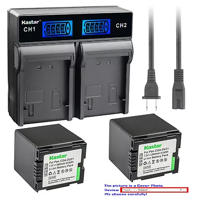 Kastar Battery LCD Rapid Charger For Panasonic CGA-DU21 DU21 & PV-GS19 PV-GS29 • $47.99