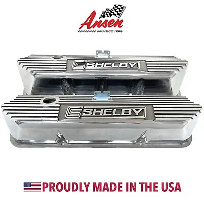 Ford FE Tall CS Shelby Logo Valve Covers - Polished - Die-Cast Aluminum - Ansen • $325