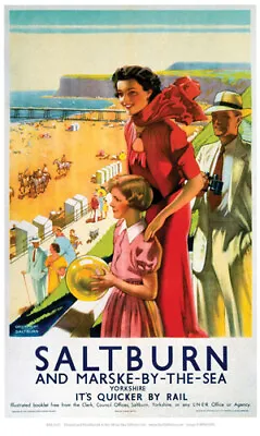 Vintage Saltburn And Marske By The Sea Art Railway Travel Poster A1/A2/A3/A4 • £3.95