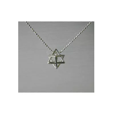 Original Sterling Silver MerKaBa Pendant & Silver Chain Necklace Sacred Geometry • $69.99