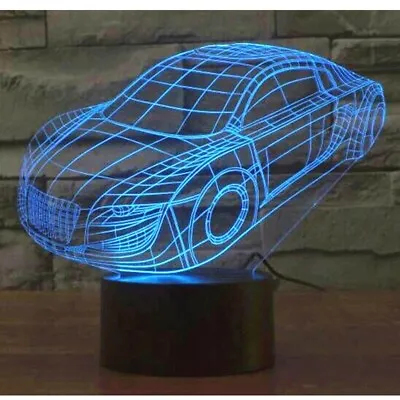 Race Car Creative 3D LED Visualization Optical Illusion Desk Lamp 7 Colors • $9.99