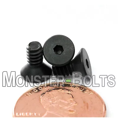 #6-32 X 5/16  - Qty 10 - Flat Head Socket Caps Screws SAE Alloy Steel Blk Oxide • $4.79