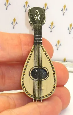 Charming (Goldman?) Hand Painted Wooden Mandolin - Artisan Dollhouse Miniature • $47