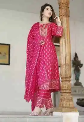 Designer Beautiful Anarkali Kurti Set Indian Women's Kurta Palazzo Set Clothes • $49.70