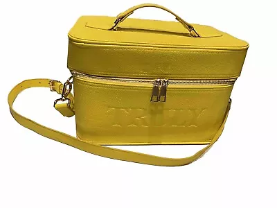 Truly Beauty Women's Vegan Leather Luxury Trunk Yellow- No Bag Tag Some Wear 🍋 • $54.99