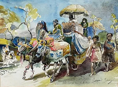Festival Procession Watercolour Follower Of Edward Seago • £250