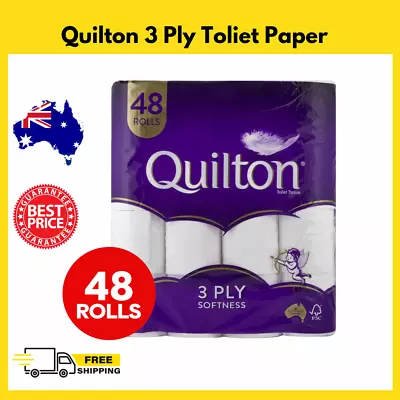 Quilton 3 Ply Toilet Paper Rolls 48pk Thick Absorbent Biodegradable • $32.95