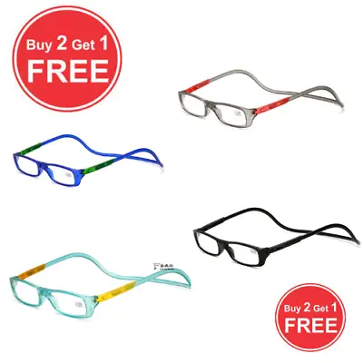 Portable Eye Magnetic Reading Rotatable Glasses Adults Transparent 2+1 FREE! • $5.49