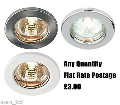 Recessed LED Ceiling Lights GU10 Fitting Fixed Round Downlight 240V Spotlight • £2.50