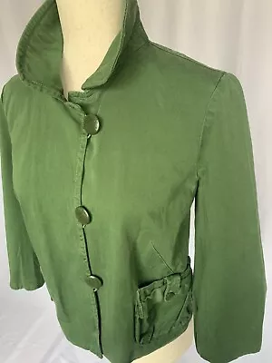 J CREW Women's Cotton Twill Jacket Green Size 8 • $22