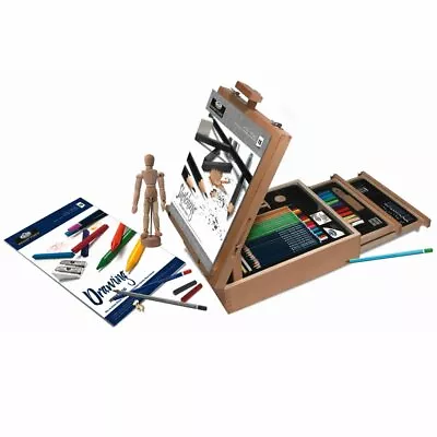 £67.14 • Buy Sketching And Drawing Art Set With Easel - 124 Piece Drawing Art Kit