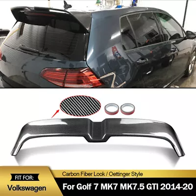 Carbon Look Rear Roof Window Spoiler Wing For VW GOLF 7 MK7 MK7.5 GTI 2014-2020 • $99.99