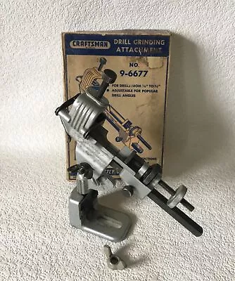 Vintage CRAFTSMAN Drill Bit Grinding Sharpening Attachment No 9-6677 W/Box • $29.97